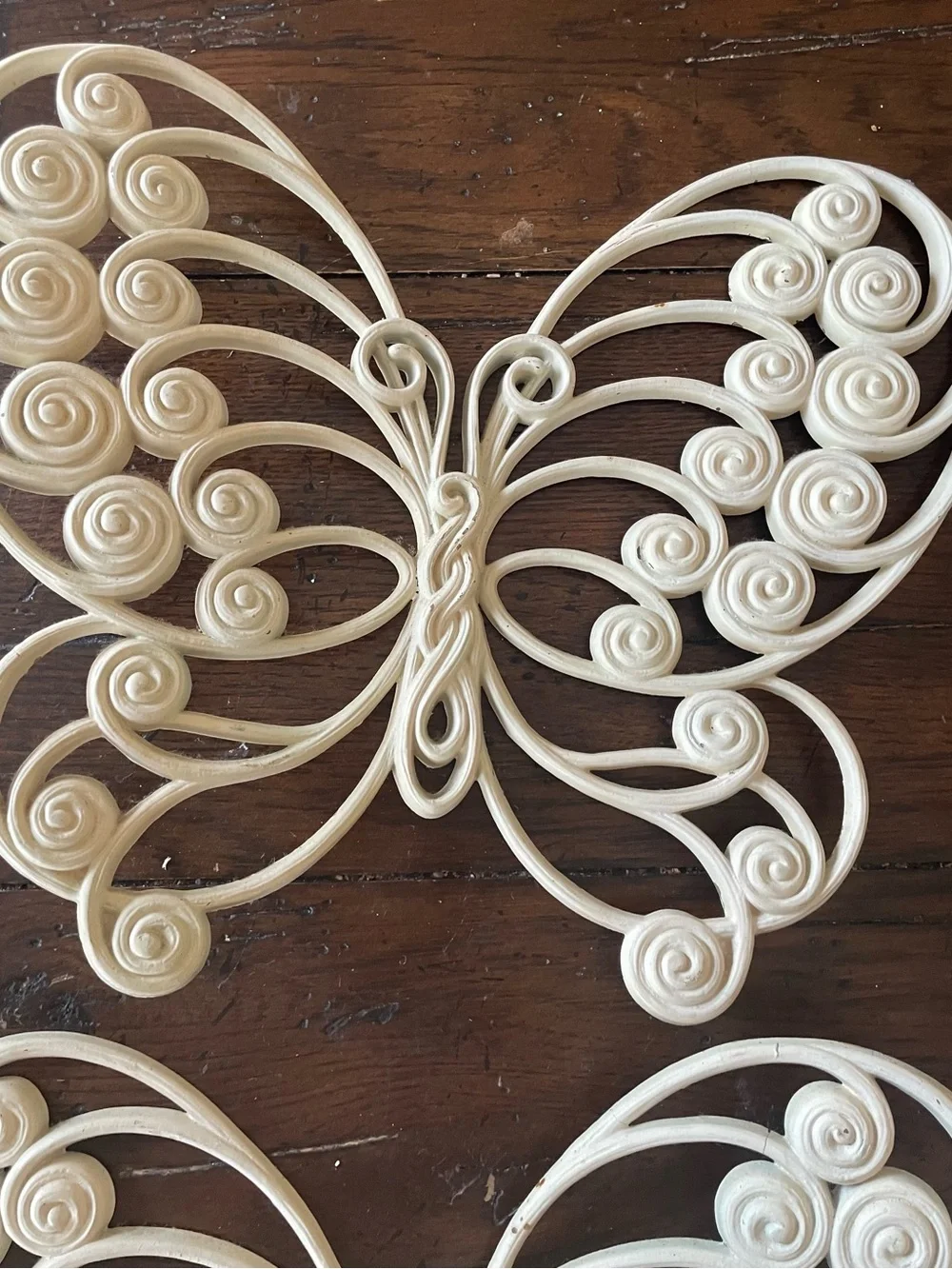 Vintage Burwood Butterfly Wall Plaques 1976 Syroco Style Homco Set of 2 USA